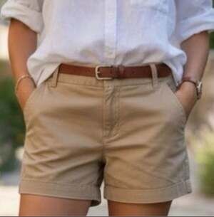J.Crew Chino Shorts Tan Khaki Size 12 Pockets Flat Front Mid Rise 3-inch Inseam